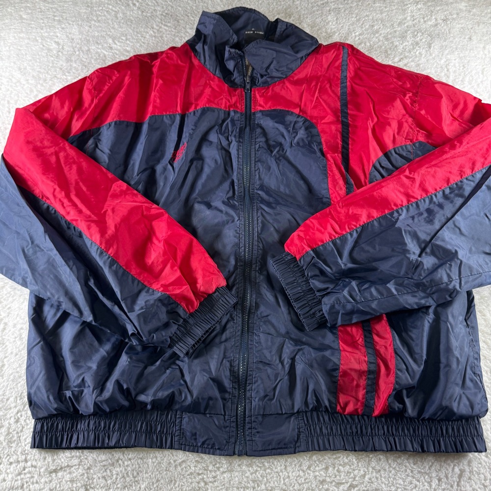 Vintage USA Olympics Full Zip Windbreaker‎ Jacket Blue Red Striped XL Clean